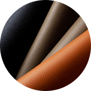 Leather in circle frame